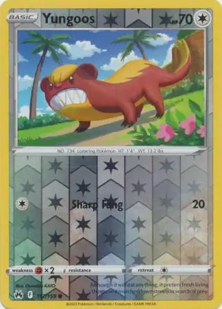 Crown Zenith Yungoos #117/159 reverse holo